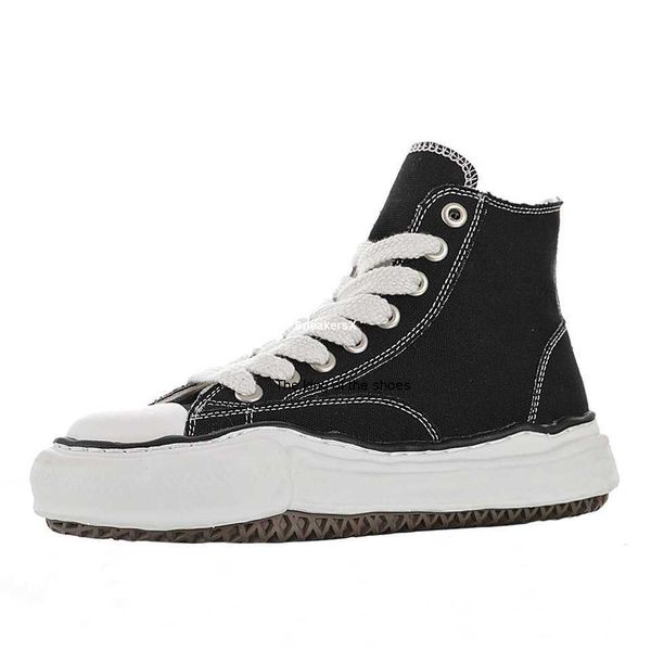 

nigel cabourn maison mihara yasuhiro peterson canvas shoe for men mmy sneakers mens platform skates shoes womens platforms women sports boot, Black