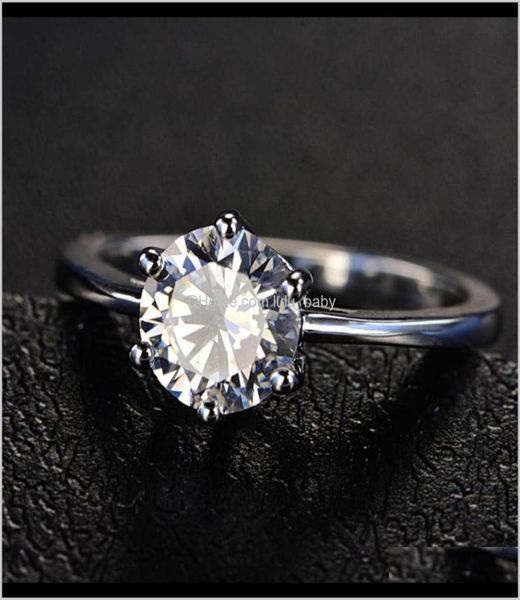 

couple rings jewelry drop delivery 2021 hbp fashion luxury six claw set heart eight arrow color 3a zircon womens super flash simul8999806, Silver