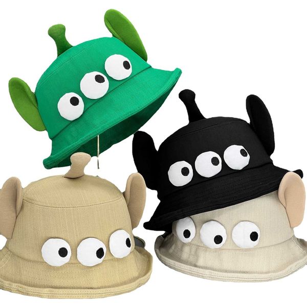 

wide brim hats spring cute big eye monster hat for teens bucket hat cotton bucket hat funny hat fisherman hat for men women j230503, Blue;gray