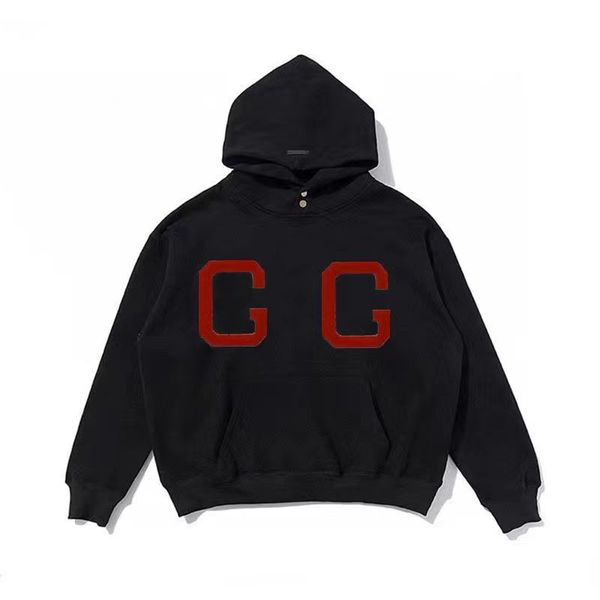 

designer hoodies hooded men hoodie high street abc flocking letter fashion brand loose fit mens womens sweatshirts keep warm casual pure cot, Black