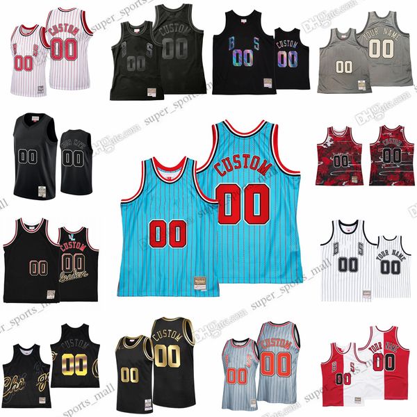 

rodman 97-98 custom retro mitchell and ness basketball jerseys rose pippen dosunmu vucevic derozan ball caruso williams white green stitched, Black;red