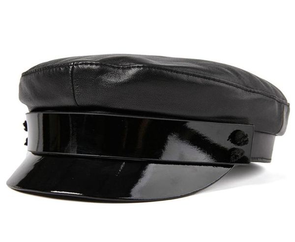 

2021 fashion ladies women army cap military hat beret newsboy 100 sheepskin leather size  l xl4386162, Blue;gray