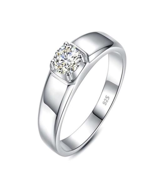 

05 carat 5mm excellent cut wedding amp engagement moissanite rings for men trendy 14k white gold silver jewelry with certificate8350205, Black