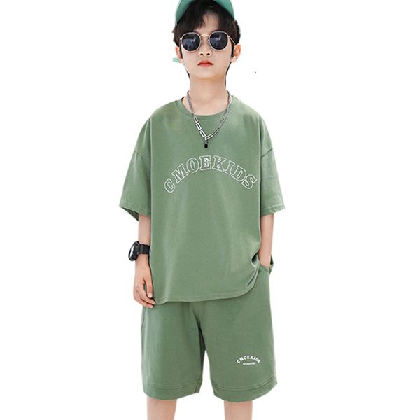 

clothing sets boy summer clothes letter pattern for boys tshirt short casual style kid 230506, White