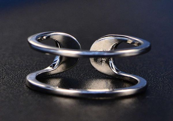 

hbp smooth women039s japanese and korean fashion wide face double layer simple open ring2454631, Silver