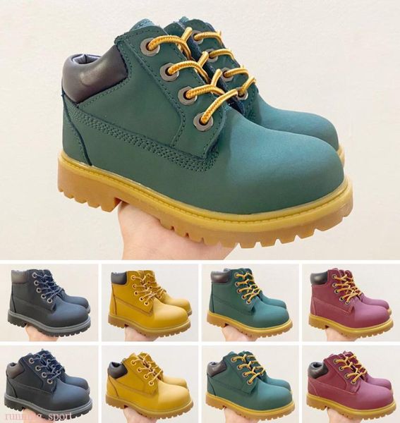 

2020 comfy kids winter fashion child leather snow boots for girls boys warm martin boots shoes casual plush child baby toddler sho7591355, Black