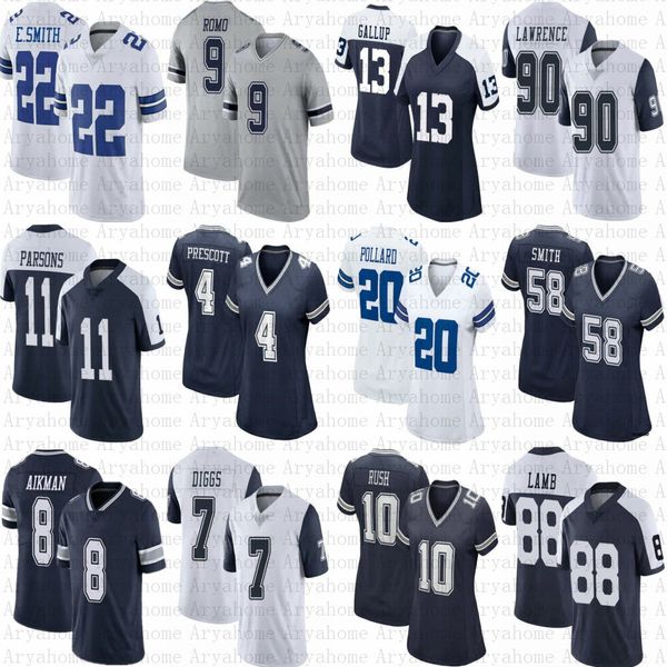 

ceedee lamb micah parsons trevon diggs football jersey dak prescott tony pollard romo jason witten demarcus lawrence brandin cooks emmitt ma, Black;red
