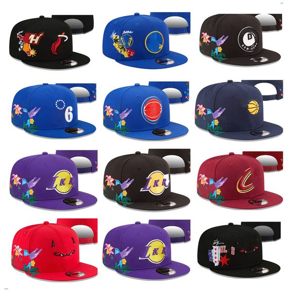 

sun basketball fitted caps baseball snapback classic all color hip hop all teams stitch heart " series" " bird flowers adjust, Blue;gray