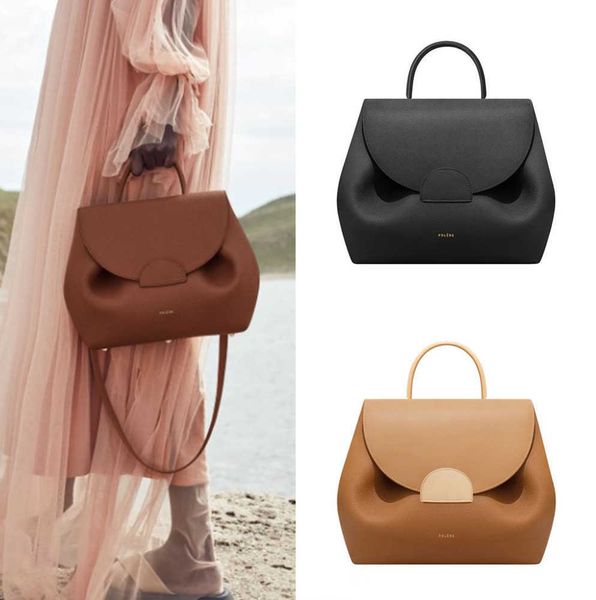 

polene number one bag full-grained/smooth leather handbag ykk excella two way zipper trio totes women crossbody luxury shoulder purse2023