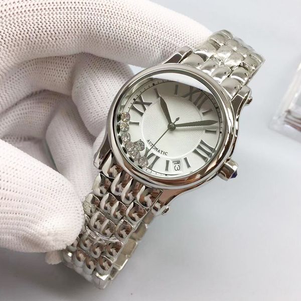 

women s watches exquisite 36mm flow 7 diamond fashion quartz watch for women 230506, Slivery;golden