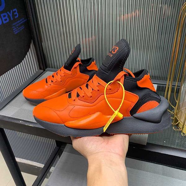 

dress shoes kgdb y3 sneaker men thick soled orange jogging women's sports leather lace up running