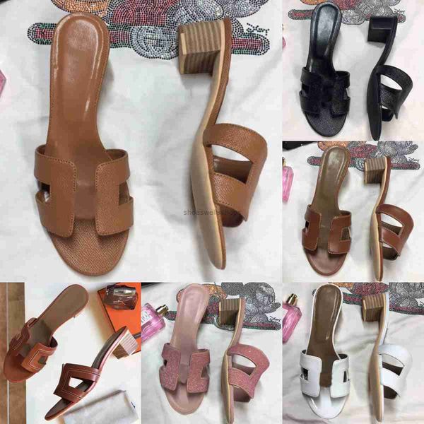 

women's heel sandals new spot hops luxury luxury luxury luxury classic fashion linell hlippers 35-41, Black