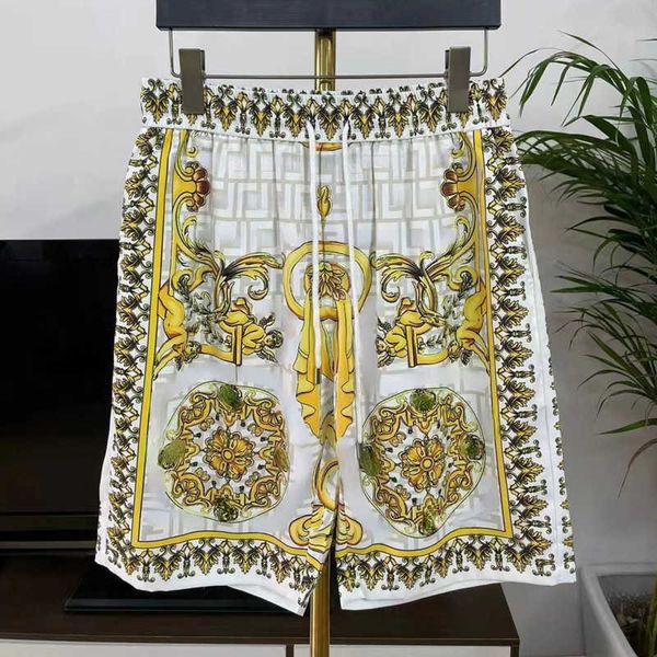 

mens silk shorts fashion beach pants medusa 3d printed casual straight pants men and women designer shorts hawaii five points short trousers, White;black