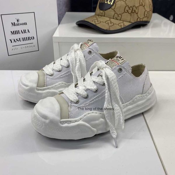 

maison mihara yasuhiro hank over dyed canvas shoes for men mmy washed sneaker mens designer vintage platform shoe womens sneakers women plat, Black