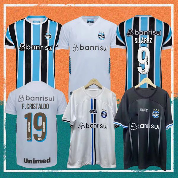 

2023 gremio paulista soccer jerseys 23/24 home #3 geromel #4 kannemann #7 luan soccer jersey #9 suarez #11 everton football shirt, Black;yellow