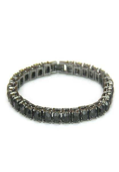 

chain new silvergold iced out 1 row rhinestones bling crystal bracelet women drop 8inch hip hop men bracelet3607299, Black