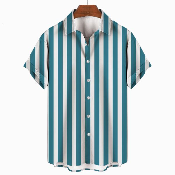

men's casual shirts 2023 summer tee 5xl stripes pattern allmatch stand collar t for sleeve male blouse 230506, White;black