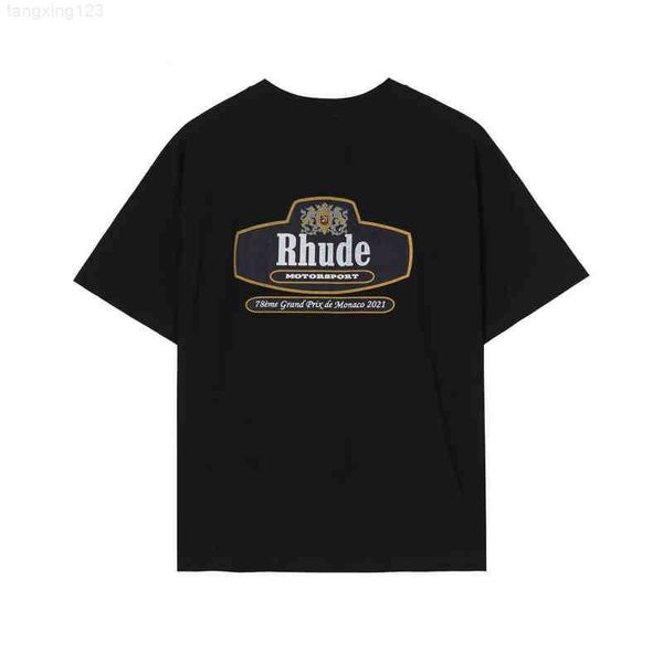 

rhude tee men women t shirt vintage wash short sleeve, White;black