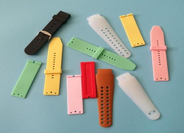 

2022 new multicolor silicon bands leather straps 100pcs0125078245, Black;brown