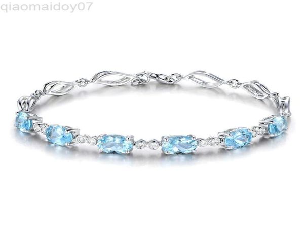 

new style 925 silver bracelet nning sapphire silver bracelet for woman charm jewelry gift l2208083647103, Black