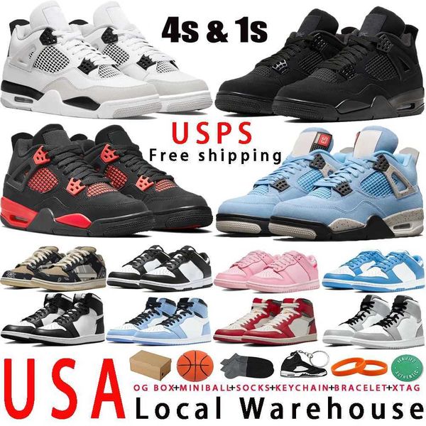 

og with box mens jumpman basketball shoes 4 4s military black cat white panda 1 1s low sneakers women triple pink unc chicago cement unversi