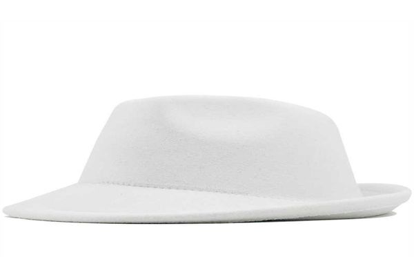 

beanieskull caps simple white wool felt hat cowboy jazz cap trend trilby fedoras hat panama cap chapeau band for men women 5658c5469555, Blue;gray