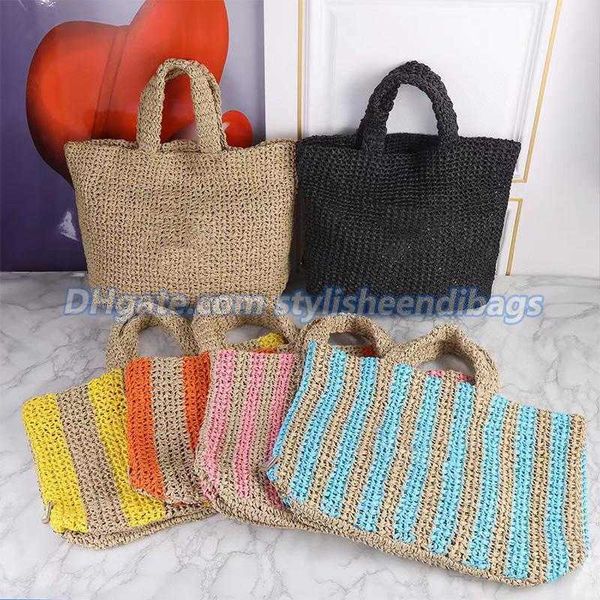 

stylisheendibags tote bag for women fashion manual weave straw fabrics large capacity vacation beach bags light wild wholesale reusable desi