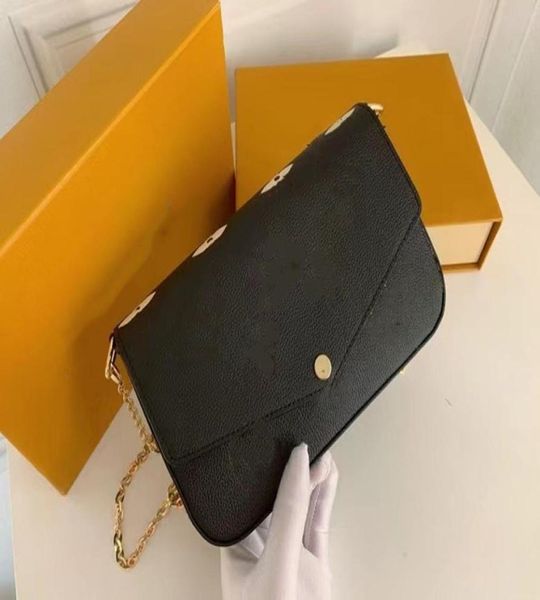 

womens handbags purses fashion flower ladies composite totes bag leather shoulderbags female clutch purse with box dust bags felic9805879, Red;black