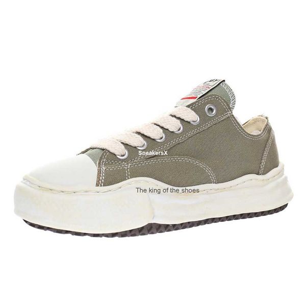 

maison mihara yasuhiro peterson over dyed canvas shoes for men mmy washed sneaker mens designer vintage platform shoe womens sneakers women, Black