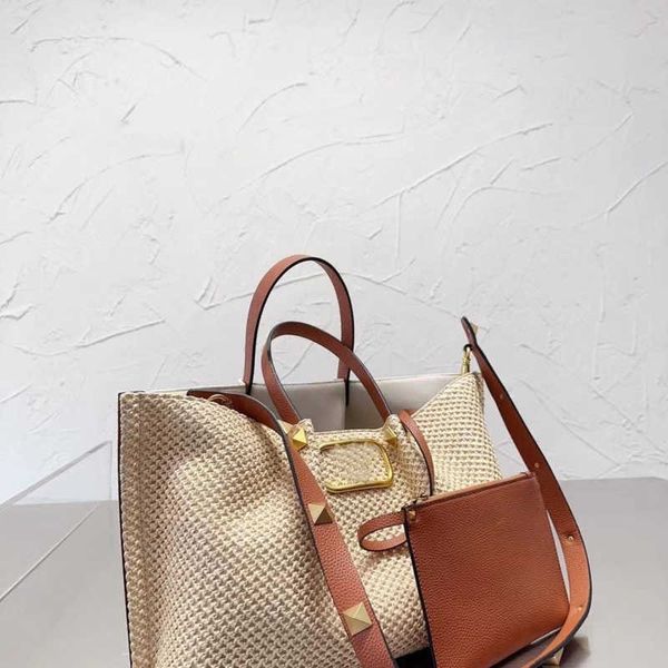 

luxury women shoulder bag large capacity beach vacation handbag designer bags fashion straw woven crossbody totes mini purse