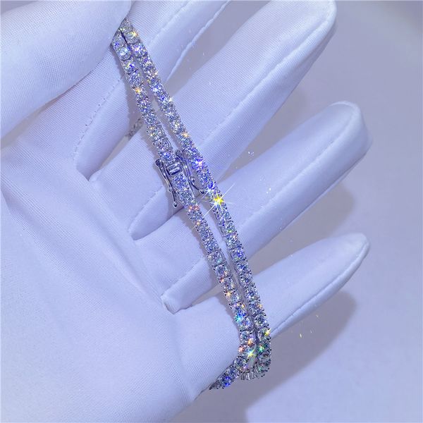 

diamond tester vvs round moissanite diamond chain 2mm hip hop iced out cuban link necklace, Silver