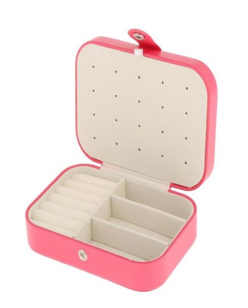 

jewelry pouches bags small travel box pu leather portable double layer display storage case for rings earrings necklace bracelet5901854, Pink;blue