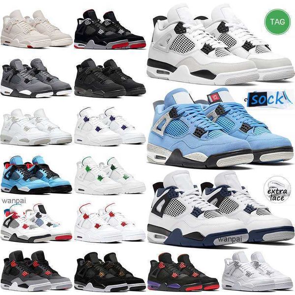 

2022 men women basketball shoes 4 4s midnight navy mulitary black university blue red thunder black cat gs motorsports jumpman 3 3s cactus
