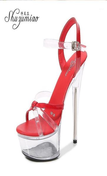 

sandals wedding dress 2021 bride shoes women high heels platform summer clear transparent female nightclub big size14895082, Black