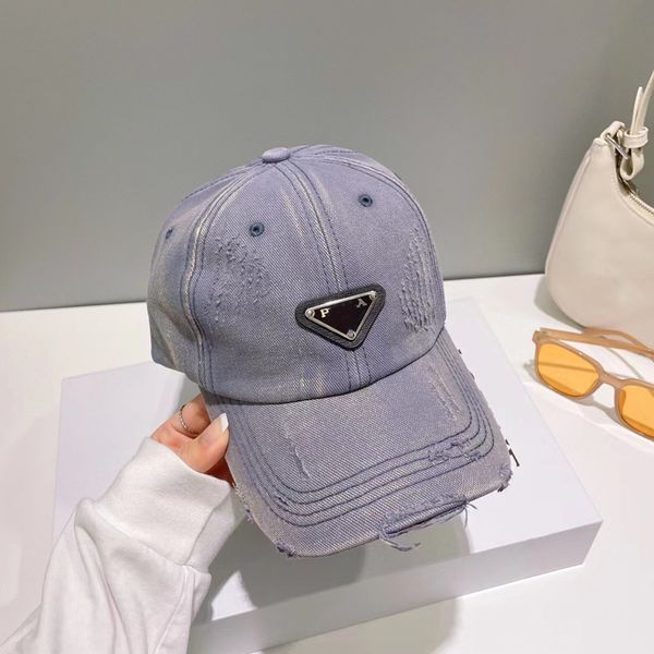 

new designer brand women's baseball cap men's classic inverted triangle cap fashion trend versatile, Blue;gray
