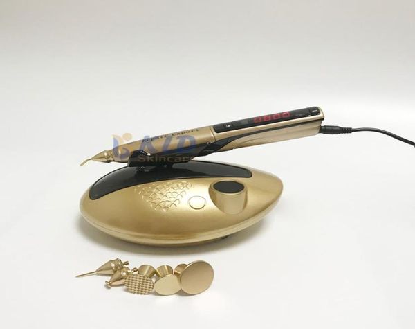 

2020 gold plasma pen wrinkle removal skin rejuenating plasma with 6 heads plasma tips lifetime use beauty spa device7529062