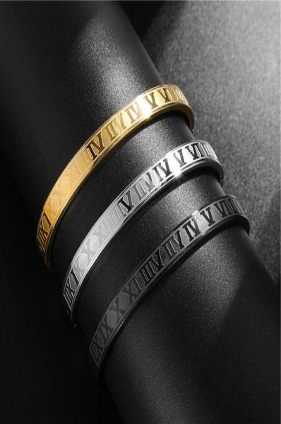 

roman alphabet stainless steel bracelet punk couple hip hop luxury designer s whole bulk6384190, Black