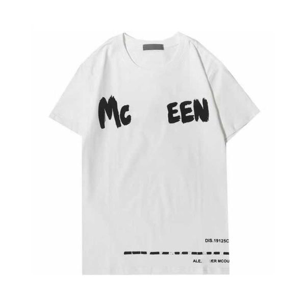 

designers mens t-shirts mcqueen mens womens tees letter pattern casual chest letter shirt luxurys clothing street alexanders mc queen short, White;black