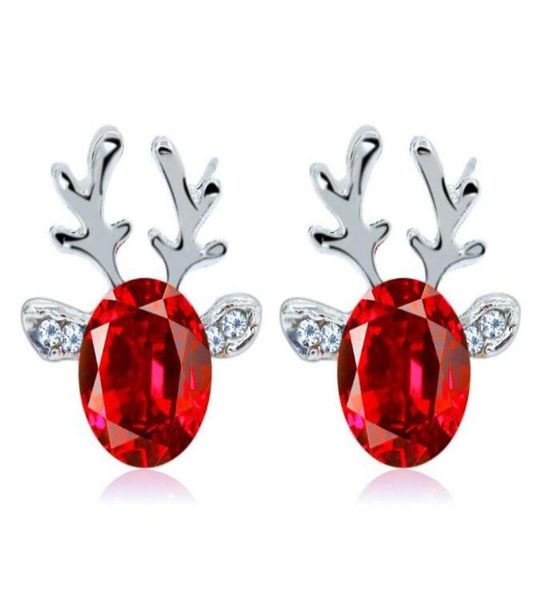 

women xmas gift elegant jewelry christmas pearl deer earrings reindeer ear stud gb13535752136, Golden;silver
