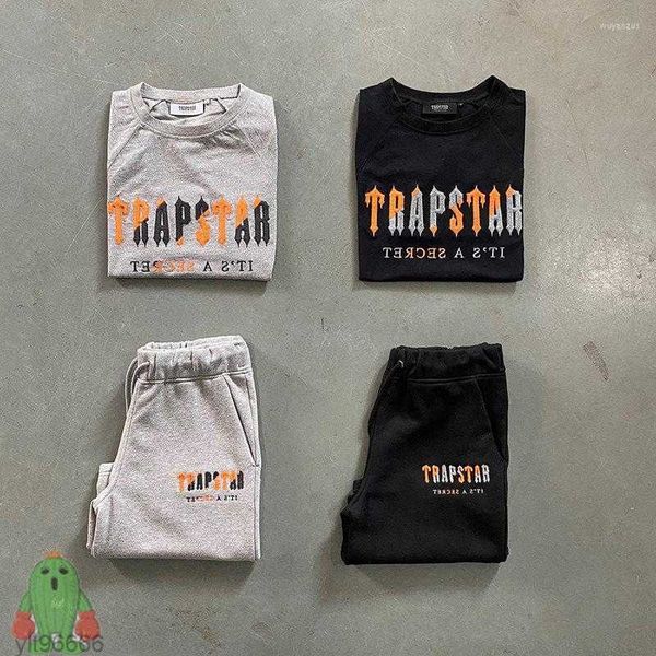 

men's t shirts men women trapstar t-shirts summer outfit orange grey towel embroidery short sleeve couple tee set 2023ss33, White;black