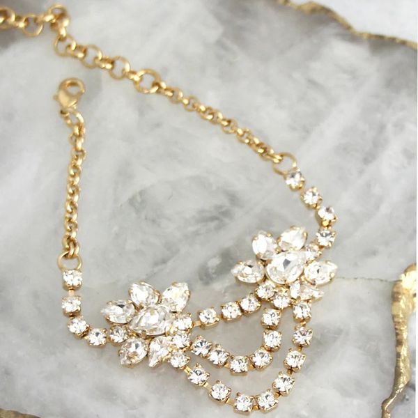 

wedding bracelets new summer fashion rhinestone accessories bridal wedding flowers multilayer tassel bracelet female bracelet, Golden;silver