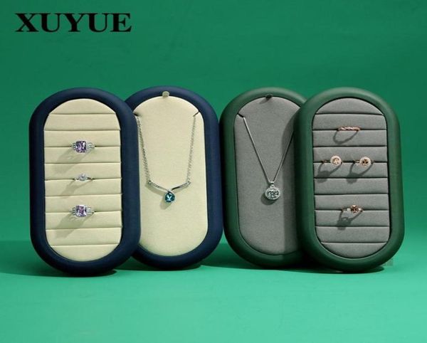 

jewelry pouches bags display tray oval ring necklace storage spot5848183, Pink;blue