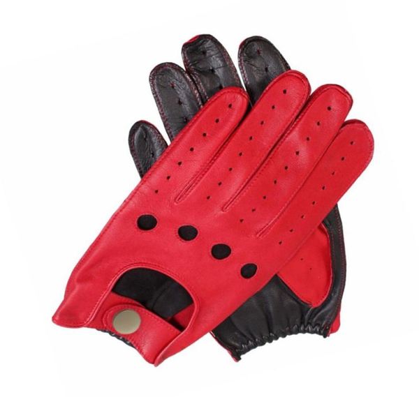 

fashion male genuine leather gloves sheepskin mens wrist unlined breathable genuine fashion driving gloves men mittens8751368, Blue;gray