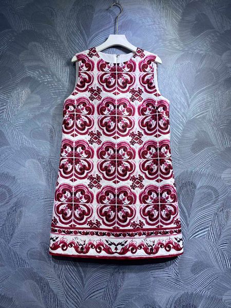 

designer casual dress fashion print spring/summer 2023 sleeveless loose round neck dress monochrome s-xl, Black;gray