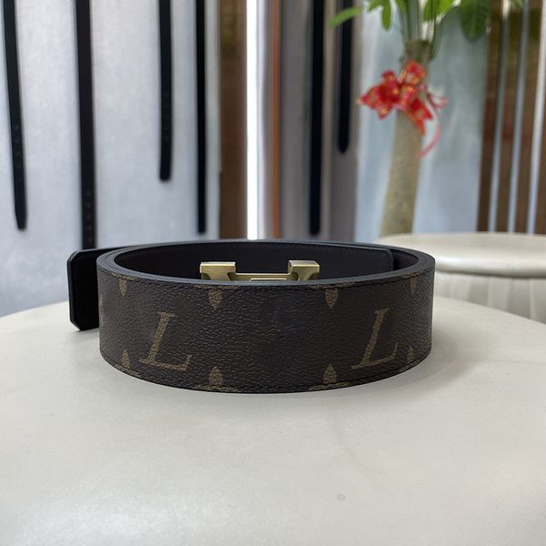 

men designers belts classic fashion casual letter smooth buckle mens leather belt width 3.8cm with orange box 100-125cm brown flower drid be, Black;brown