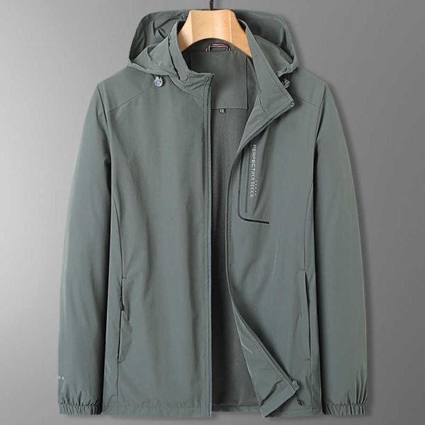 

men's jackets spring/summer fat men's sports jacket extra large fat loose detachable hat solid coatu, Black;brown