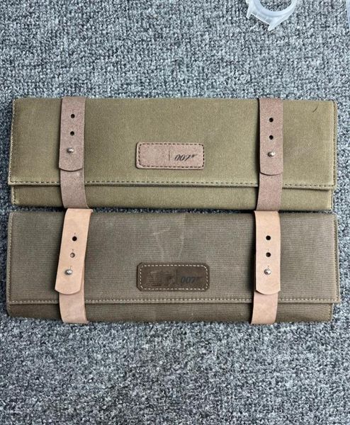 

vs factory watch 007 has no time to die with the same travel bag canvas bag portable custom storage watches protection cloth luxur6502562, Black;brown