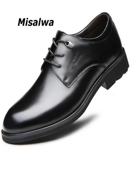 

misalwa tradditional men derby shoes leather official basic business men dress shoes black5363748, Black
