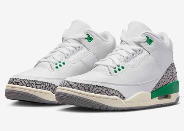 

authentic 3 wmns lucky green white varsity red cement grey anthracite sail men basketball shoes sports sneakers with original box ck9646-136