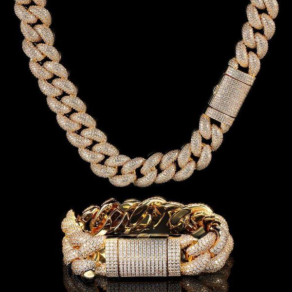 

european hip hops men's cuban link chain necklace hip hop iced out miami crystal cuban link chain necklace, Silver